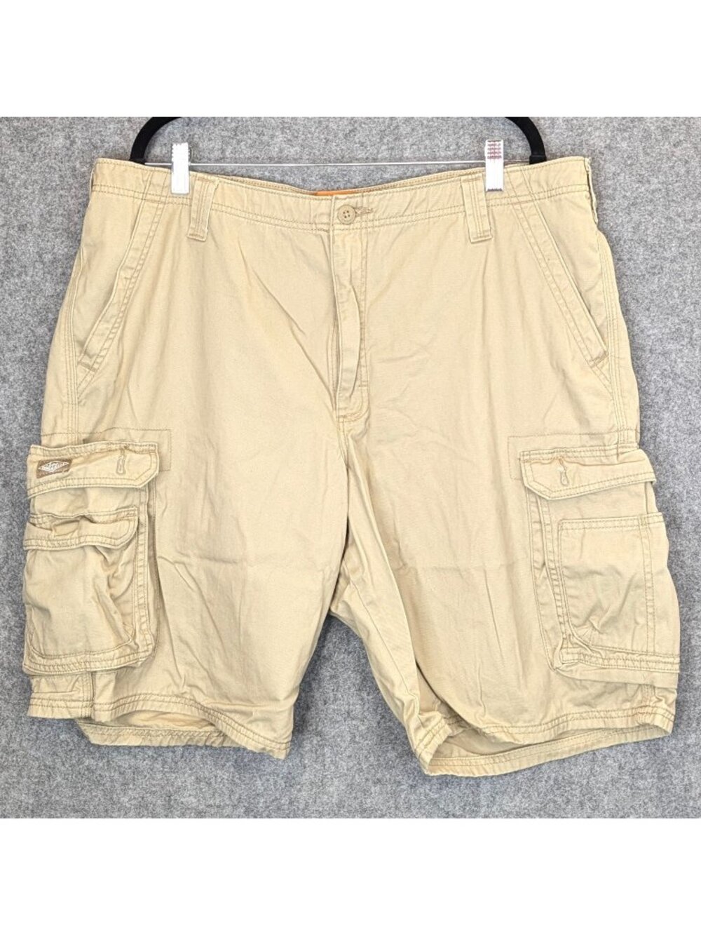 Lee Dungarees Mens Cargo Shorts 40 Khaki Beige Cotton Multi Pocket Casual